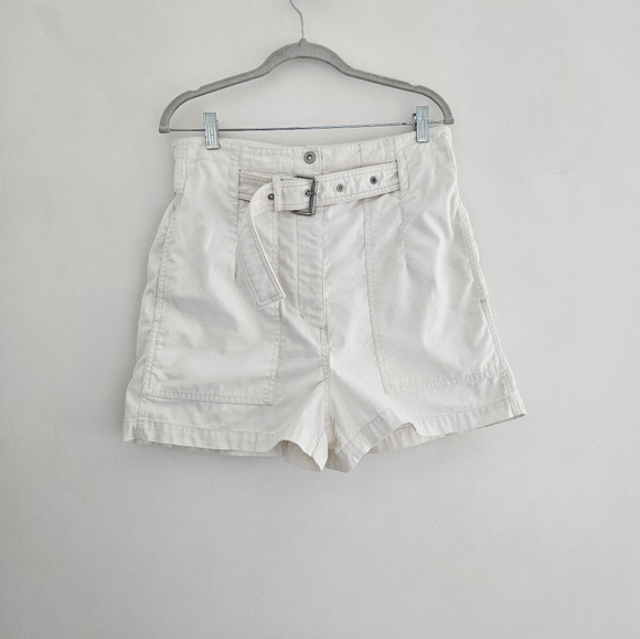 Phillip Lim Belted Cargo Ecru High Waisted Cotton Not Too Short Shorts - Picture 6 of 12